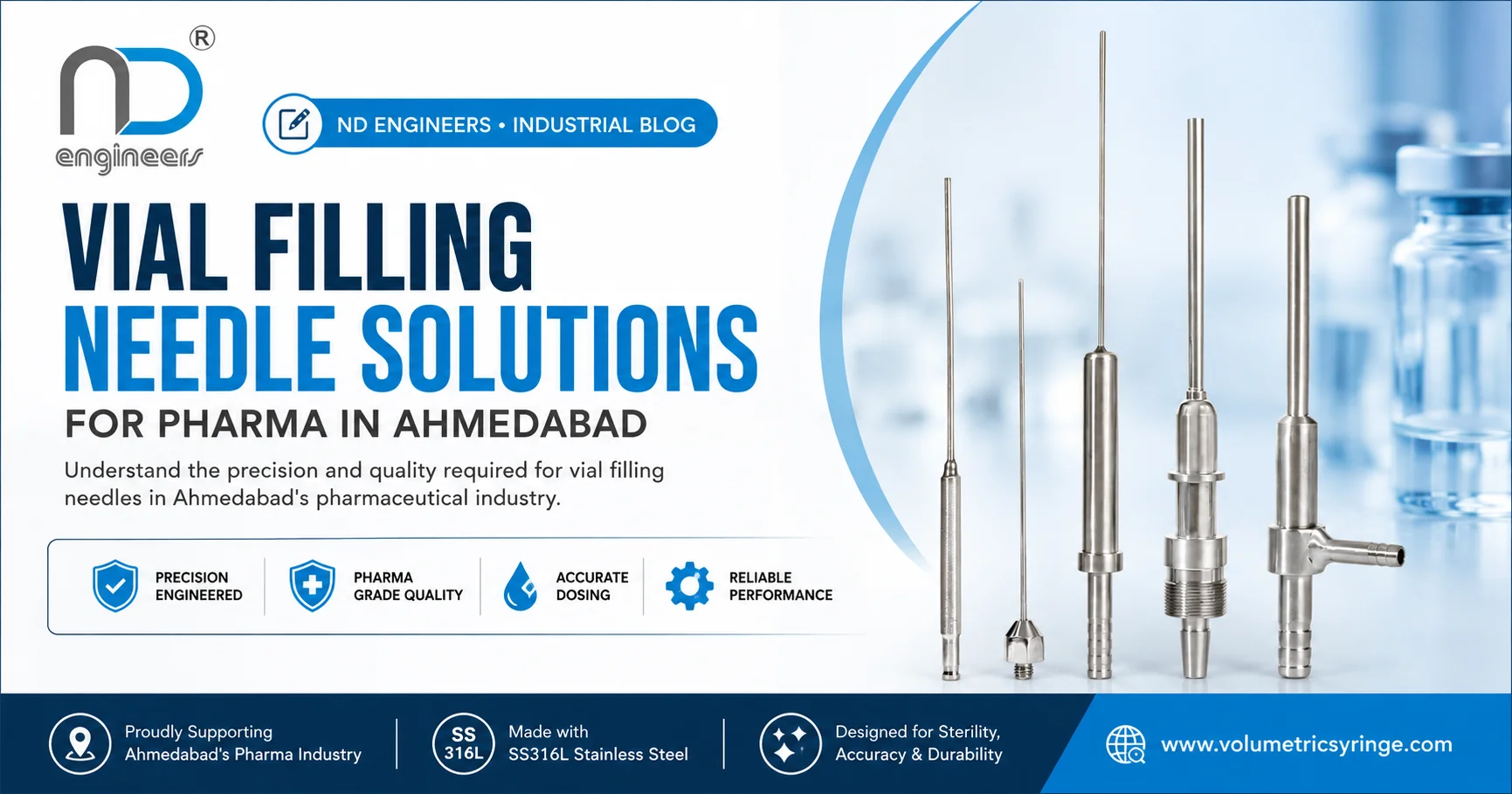 Vial filling needle