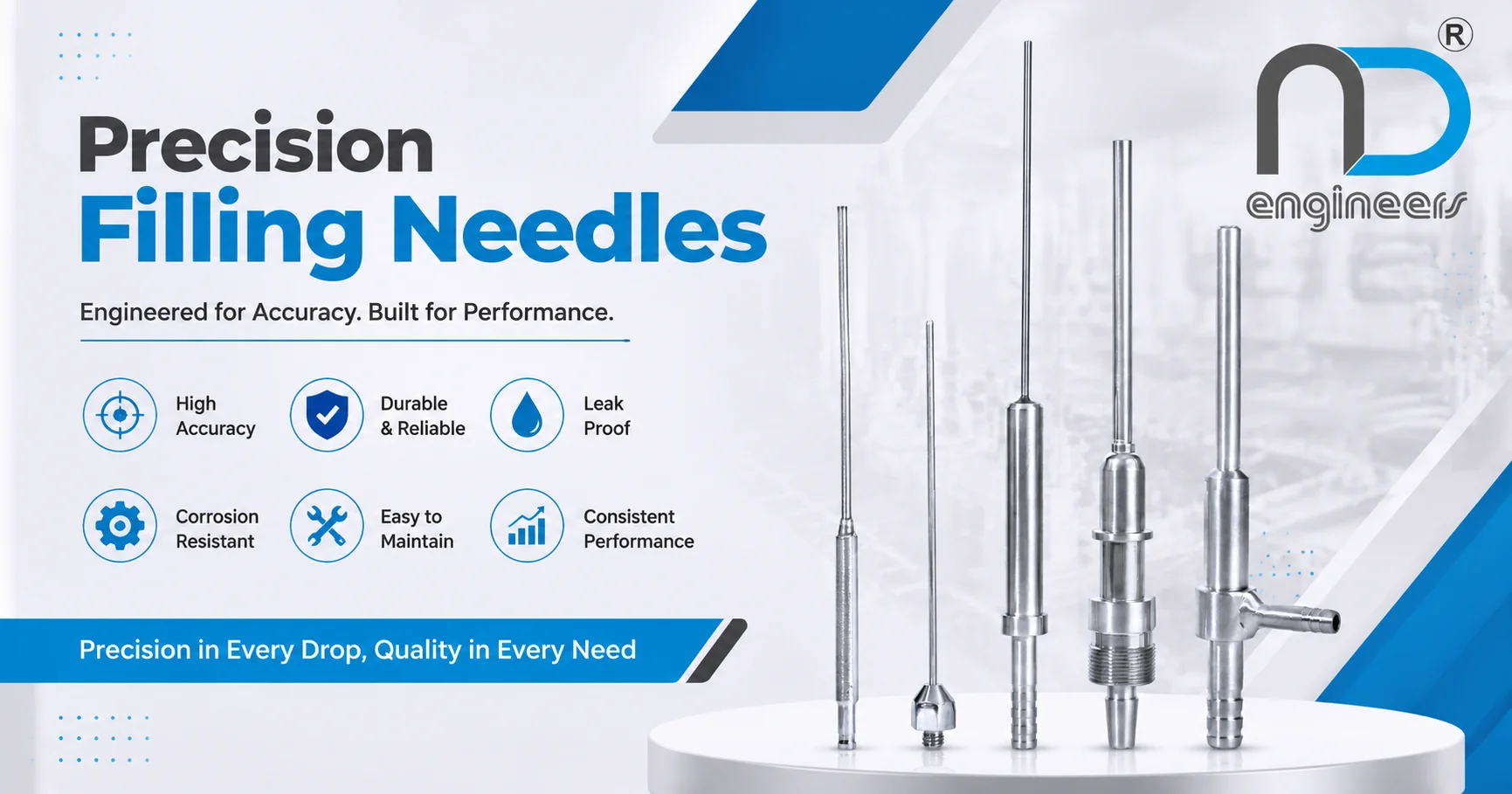 High performance filling needle