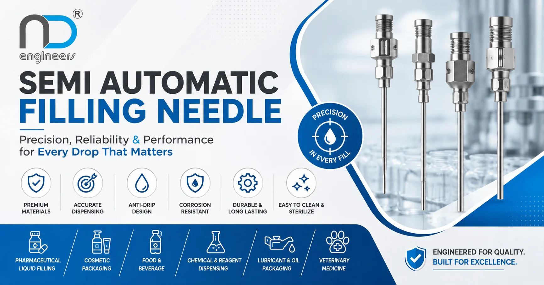 Semi automatic filling needle