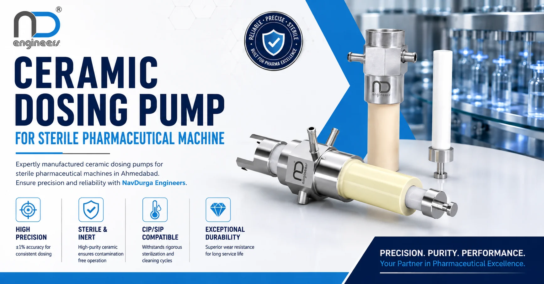 Ceramic Dosing Pump For Sterile pharmaceutical machine