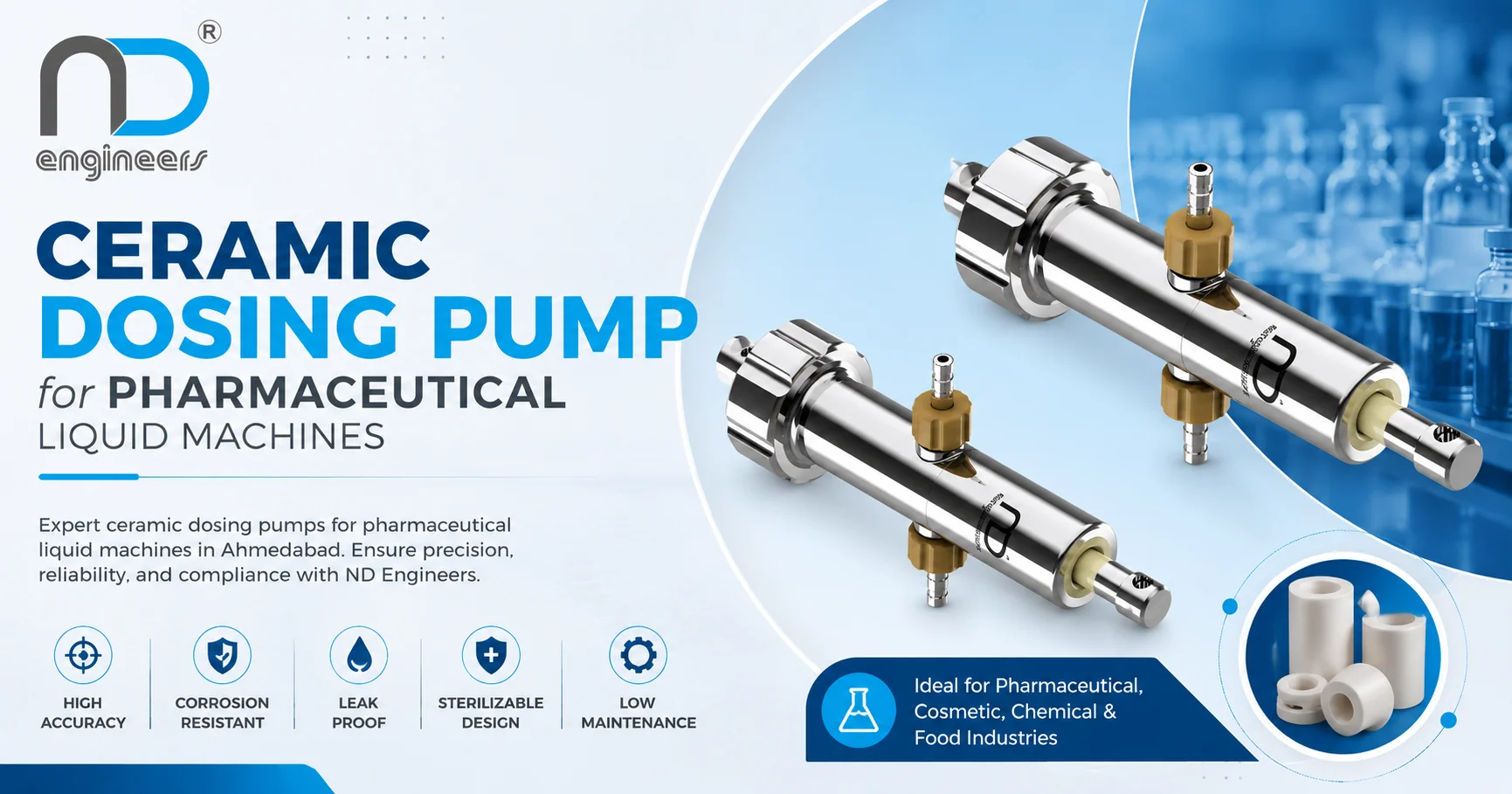 Ceramic Dosing pump For Pharmaceutical Liquid Machine