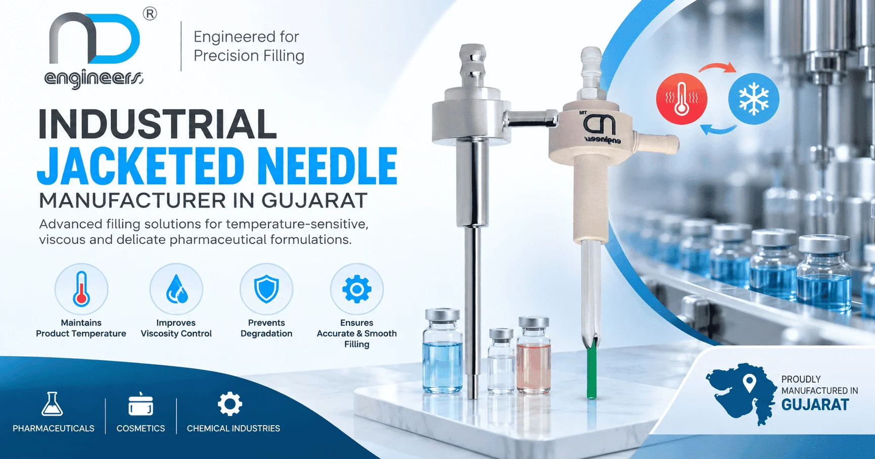 Industrial jacketed needle manufacturer Gujarat