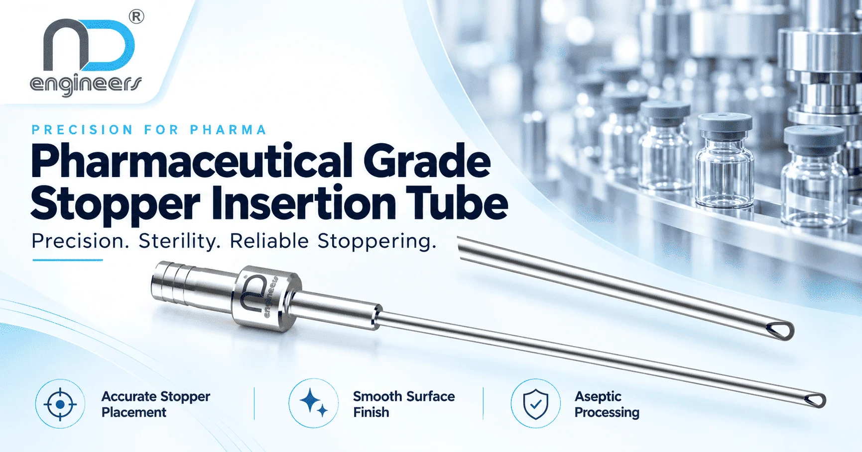 Pharmaceutical Grade Stopper Insertion Tube